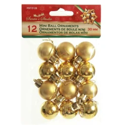 Mini Shatterproof Christmas Baubles - Pack of 12 Craft Baubles|