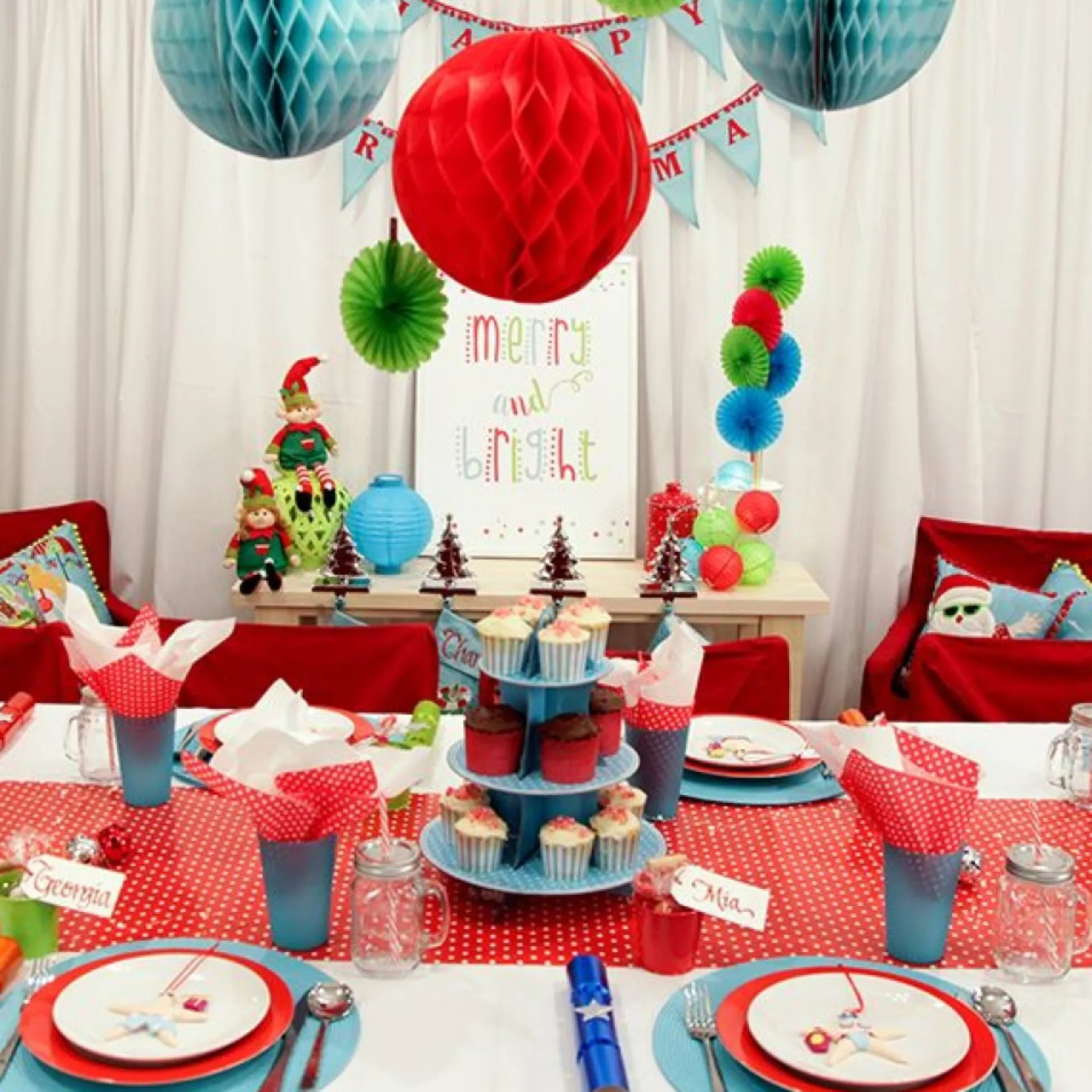 Mini Tin Bucket Red Christmas Craft Supplies|