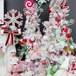 Mint and White Chenille Stick Candy Cane Christmas Pick Christmas Tree Picks|