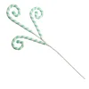 Mint and White Velvet Candy Cane Pick Christmas Tree Picks|