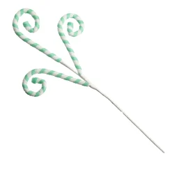 Mint and White Velvet Candy Cane Pick Christmas Tree Picks|