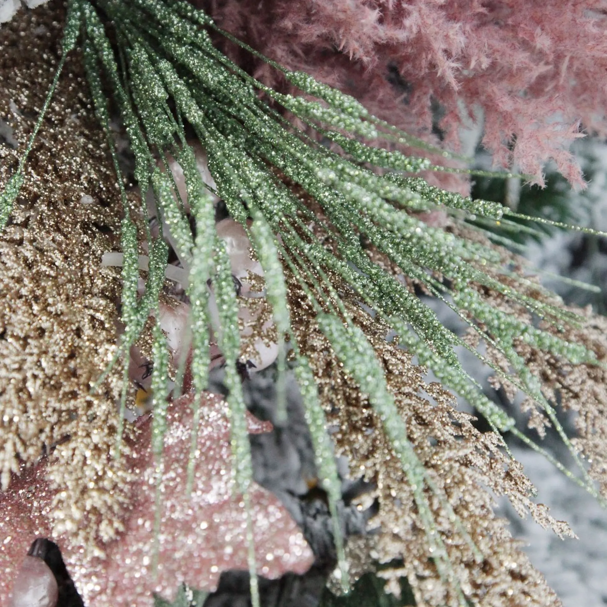 Mint Green Glitter Branch Spray - Set of 2 Christmas Sprays|