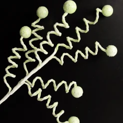 Mint Green Glitter Spiral Ball Pick Christmas Tree Picks|