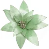 Mint Green Lily Flower Stem with Gold Glitter Trim Christmas Flowers|