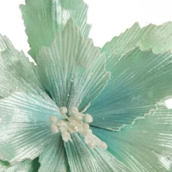 Mint Poinsettia Flower Clip Christmas Flowers|