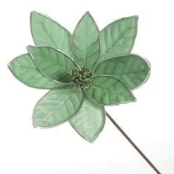 Mint Velvet Flower Stem with Silver Trim Christmas Flowers|