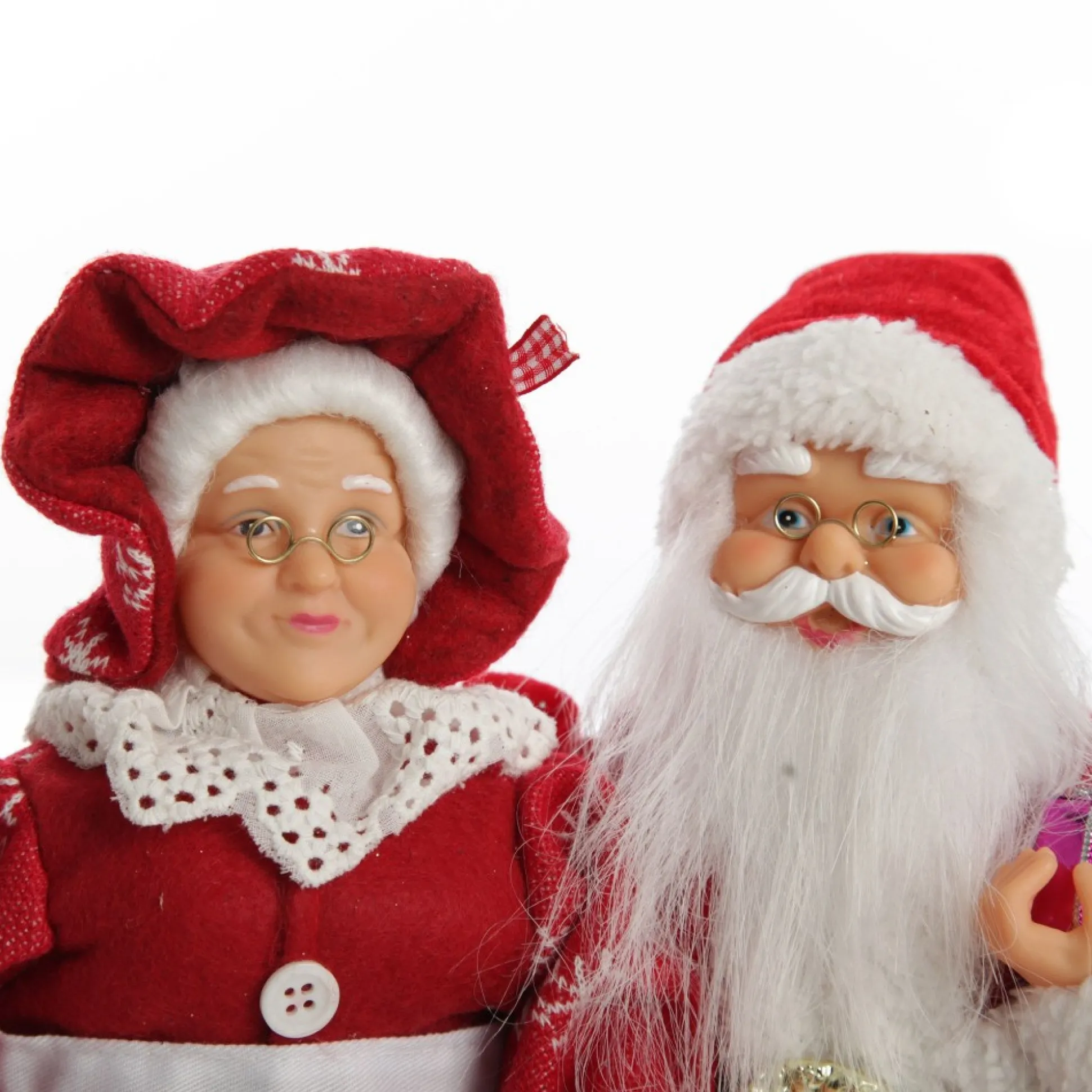 Mr & Mrs Claus with Presents Sitting on Log Christmas Ornament Christmas Ornaments|