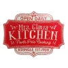 Mrs Claus Kitchen Retro Metal Christmas Sign Wall Hangings And Signs|