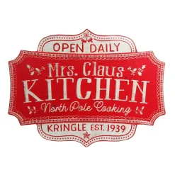 Mrs Claus Kitchen Retro Metal Christmas Sign Wall Hangings And Signs|