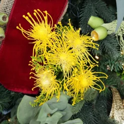 Native Yellow Pincushion Protea Flower Spray Christmas Flowers|
