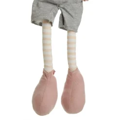 Natural Calico Fabric Boy Mouse Grey and Pink Christmas Birds And Animals|