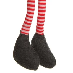 Natural Calico Fabric Girl Mouse with Red Dress and Stripey Legs Christmas Birds And Animals|