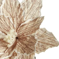 Natural Poinsettia Flower Clip with White Trim Christmas Flowers|