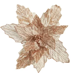 Natural Poinsettia Flower Clip with Glitter Tips Christmas Flowers|