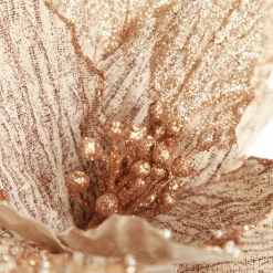 Natural Poinsettia Flower Clip with Glitter Tips Christmas Flowers|