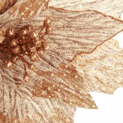 Natural Poinsettia Flower Clip with Glitter Tips Christmas Flowers|