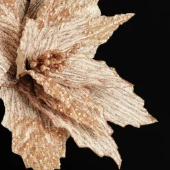 Natural Poinsettia Flower Clip with Glitter Tips Christmas Flowers|