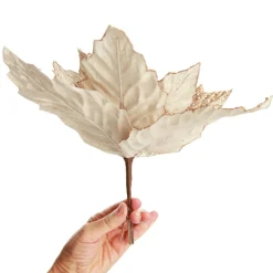 Natural Poinsettia Flower Clip with Glitter Tips Christmas Flowers|