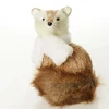 Natural Sisal Fox with white fluffy scarf Christmas Birds And Animals|