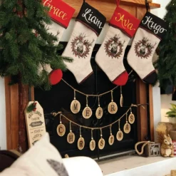 Natural Wood Merry Christmas Garland Tree Garlands|