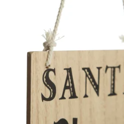 Natural Wood Santa Please Stop Here Arrow Sign - Red Reindeer Diy Wreaths|