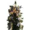 Navy and Gold Glitter Deluxe Tree Topper Bow with Streamers Tree Toppers|