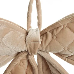 Nude Pink Padded Quilted Velvet Bow Christmas Bells And Bows|