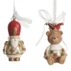 Nutcracker and Teddy Bear Christmas Decoration - Set of 2 Christmas Tree Decorations|