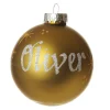 Olive Green Glass Personalised Christmas Baubles Glass Baubles|