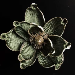 Olive Green Velvet Magnolia Flower Clip Christmas Flowers|