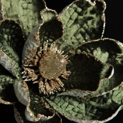 Olive Green Velvet Magnolia Flower Clip Christmas Flowers|