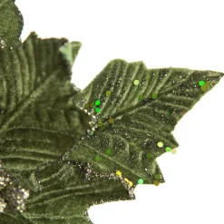 Olive Green Velvet Poinsettia Flower Clip Christmas Flowers|