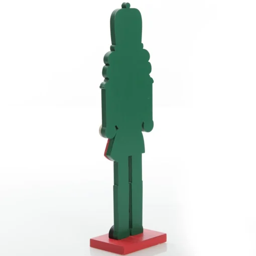 Painted Green Drummer Plywood Nutcracker Christmas Ornament on Base Christmas Nutcrackers|