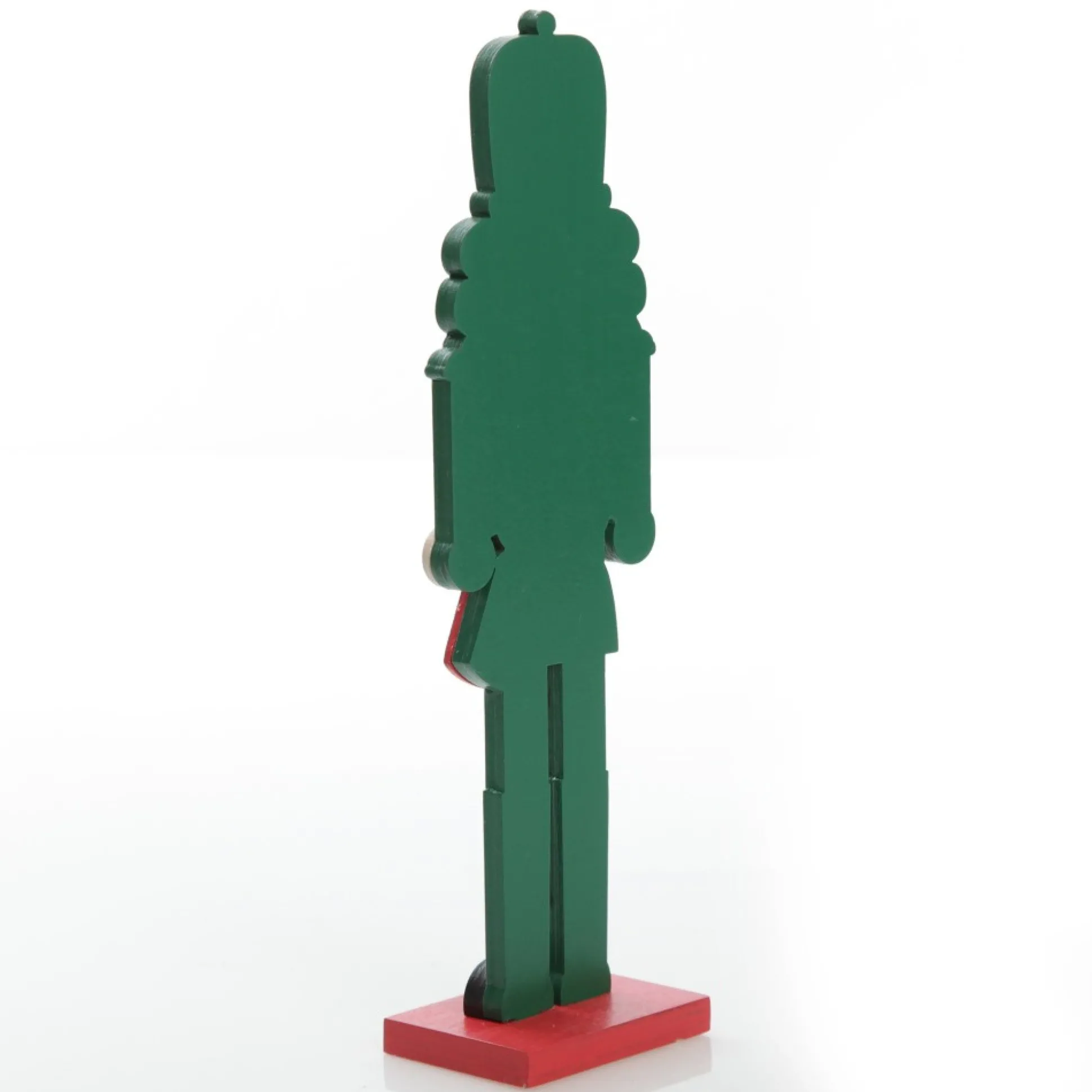 Painted Green Drummer Plywood Nutcracker Christmas Ornament on Base Christmas Nutcrackers|