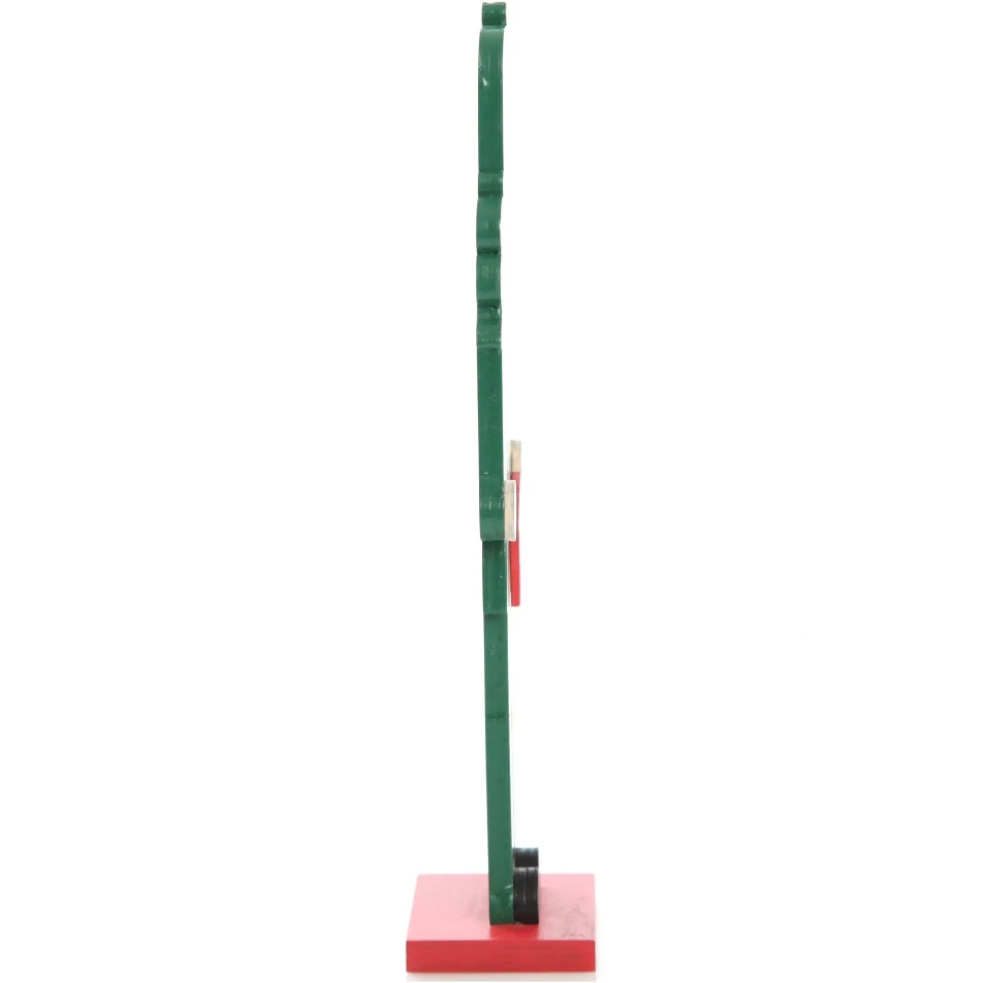 Painted Green Drummer Plywood Nutcracker Christmas Ornament on Base Christmas Nutcrackers|