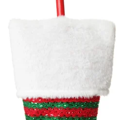 Pair of Red and Green Striped Christmas Elf Legs - Large Christmas Tree Picks|