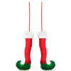 Pair of Red Christmas Elf Legs - Medium Christmas Tree Picks|