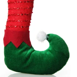 Pair of Red Christmas Elf Legs - Medium Christmas Tree Picks|