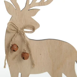 Pair of Wooden Reindeer Cutout Ornaments Christmas Birds And Animals|