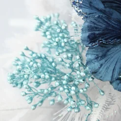 Pale Blue Glitter Berry Pick - Set of 2 Christmas Pick|