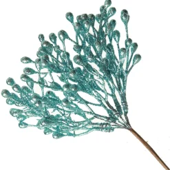 Pale Blue Glitter Berry Pick - Set of 2 Christmas Pick|