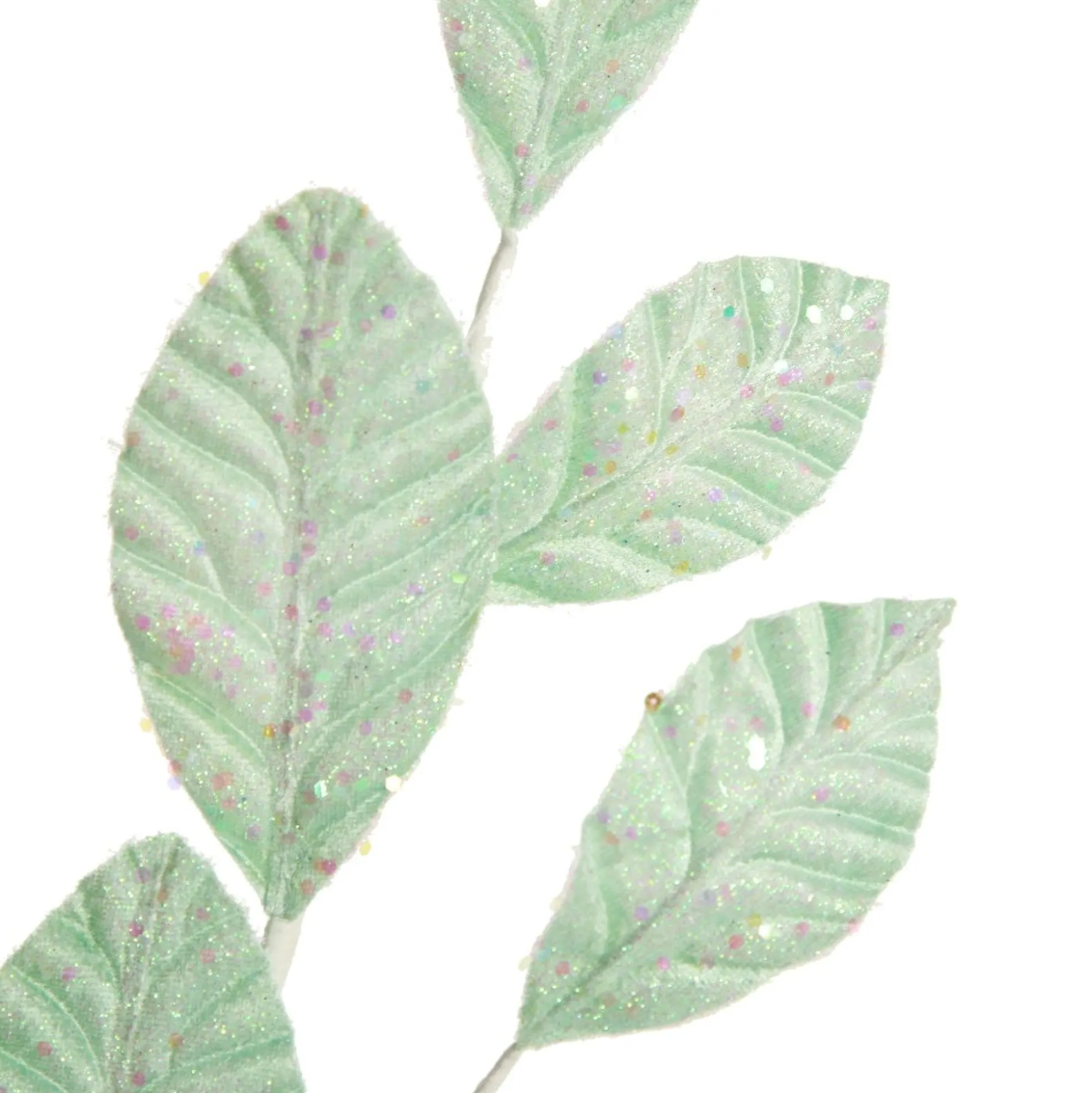 Pale Blue Glitter Leaf Spray Christmas Sprays|