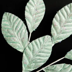 Pale Blue Glitter Leaf Spray Christmas Sprays|