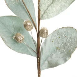 Pale Blue Mixed Leaf Christmas Spray with Beads Christmas Sprays|