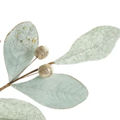 Pale Blue Mixed Leaf Christmas Spray with Beads Christmas Sprays|