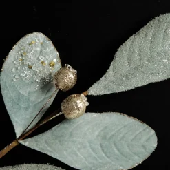 Pale Blue Mixed Leaf Christmas Spray with Beads Christmas Sprays|