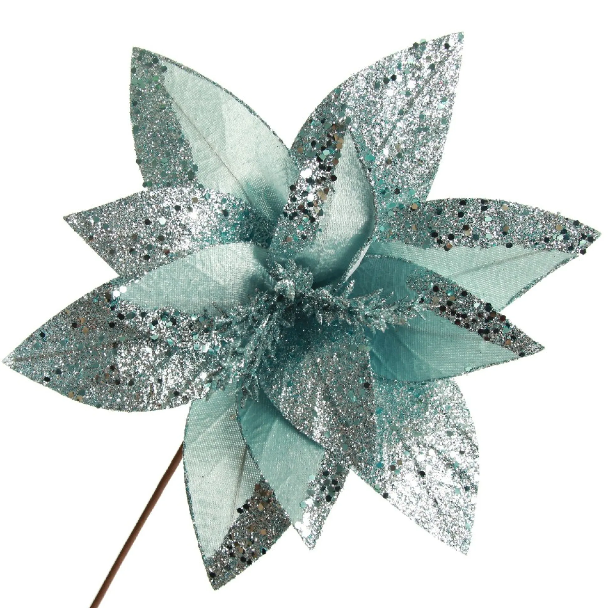 Pale Blue Velvet Lily Flower Stem Christmas Flowers|
