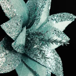 Pale Blue Velvet Lily Flower Stem Christmas Flowers|