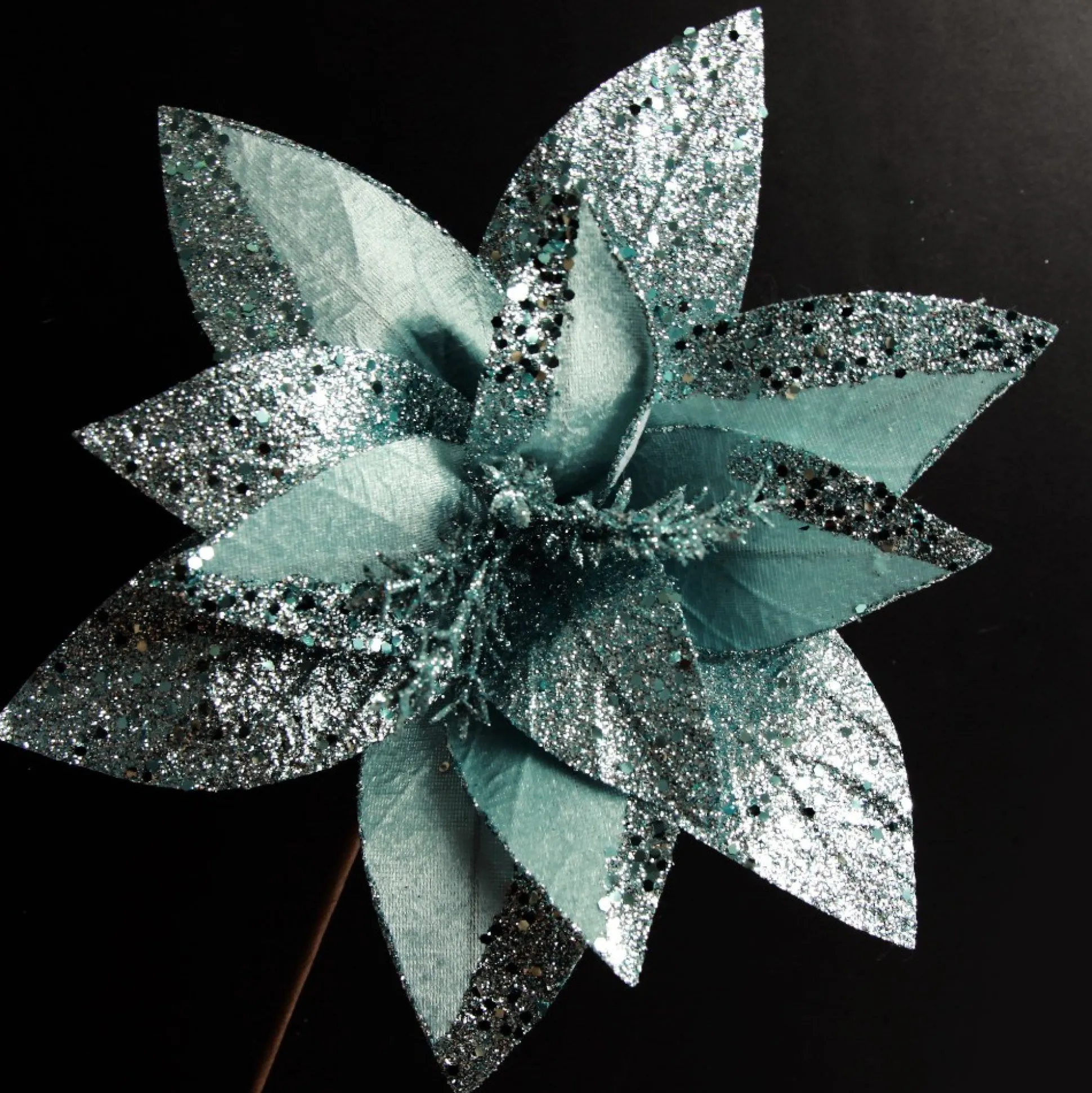 Pale Blue Velvet Lily Flower Stem Christmas Flowers|