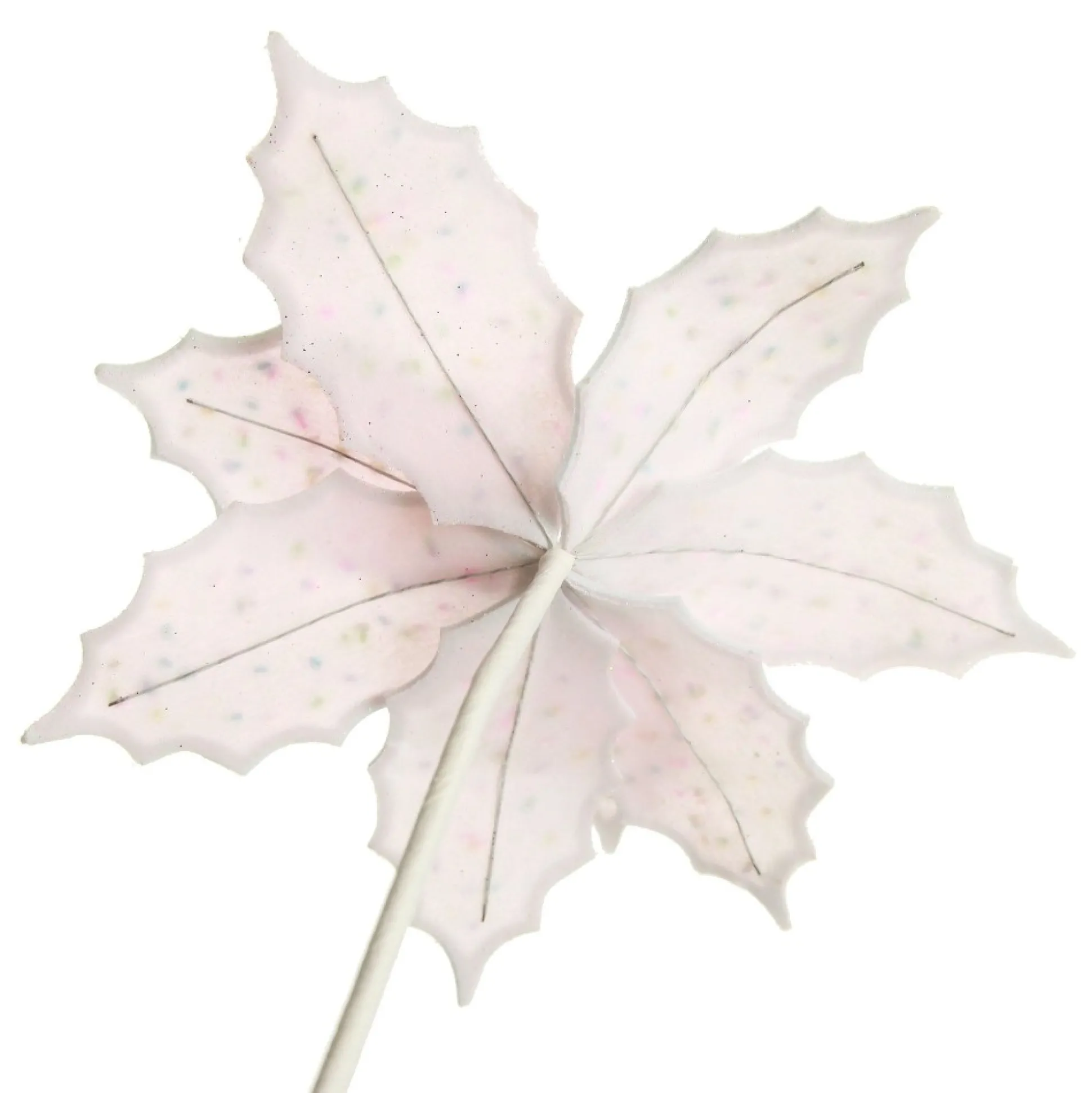 Pale Pink Poinsettia Flower Stem with Multicoloured Sprinkles Christmas Flowers|